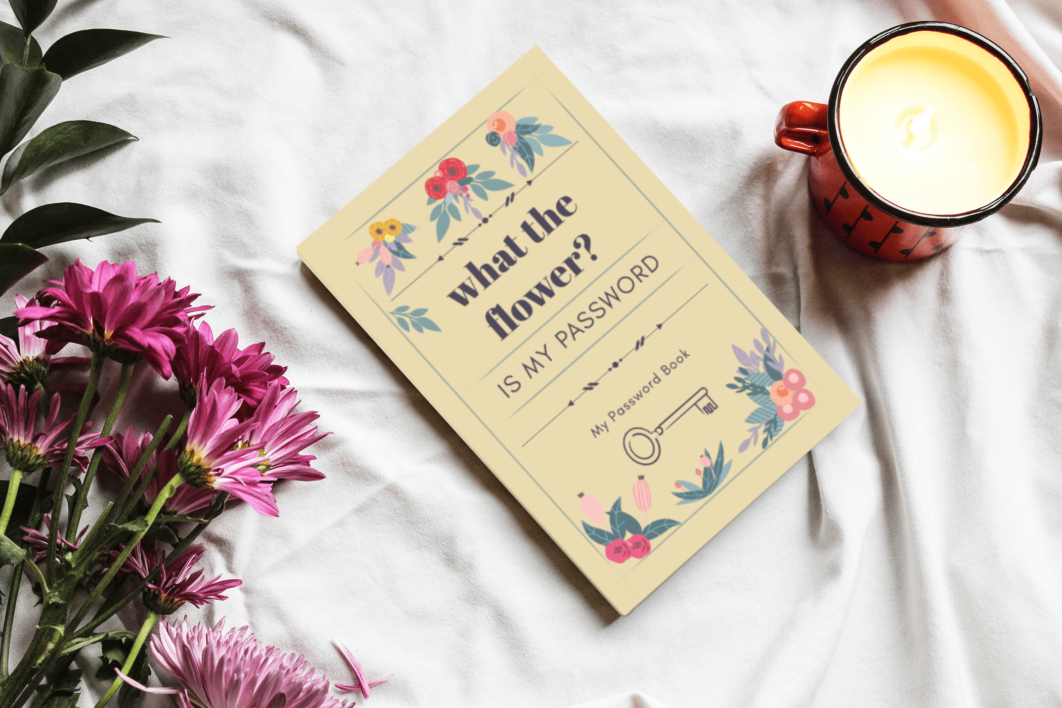 Floral Discrete Password Keeper on the Table