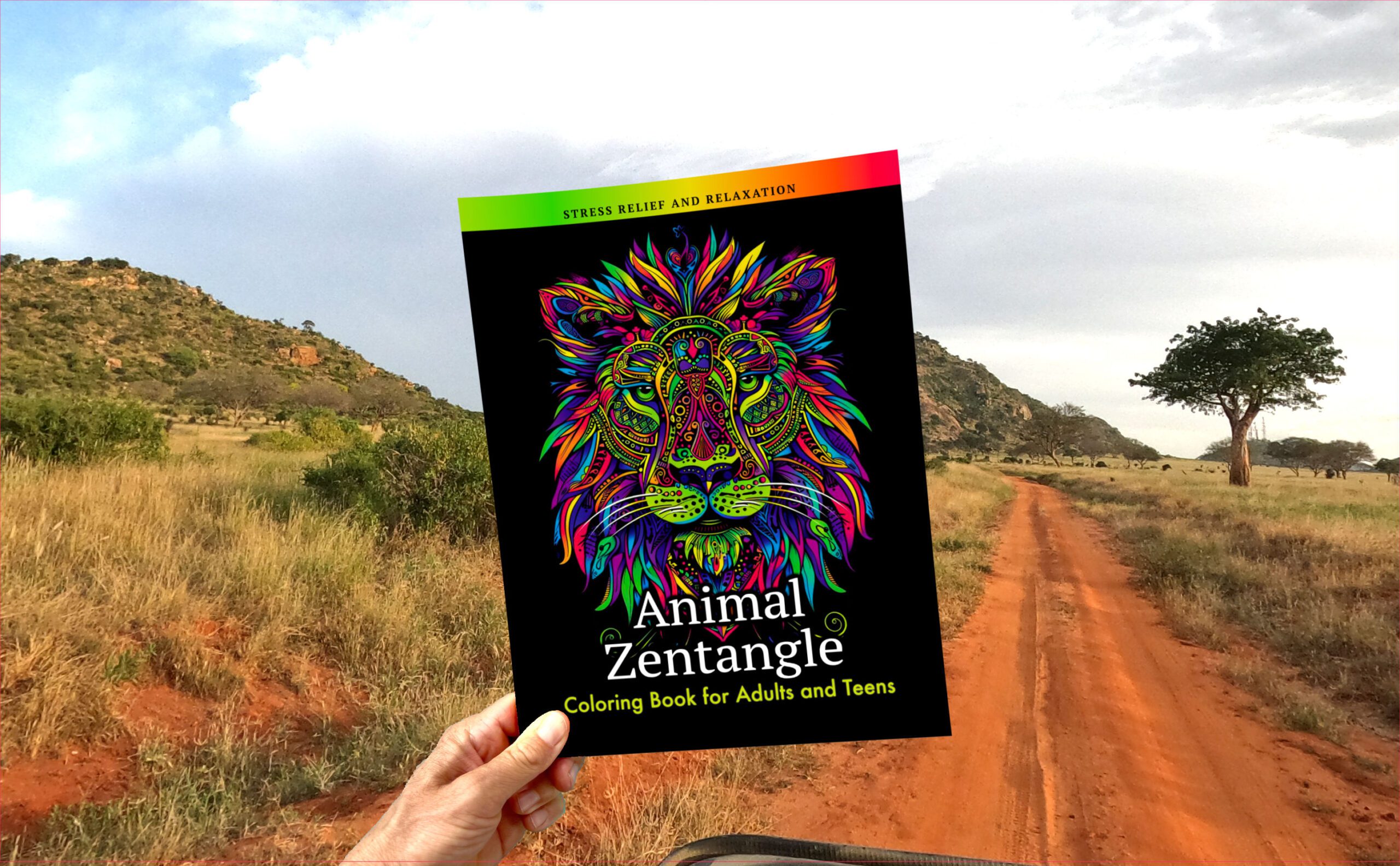 Animal Zentanlge Coloring Book on a Safari