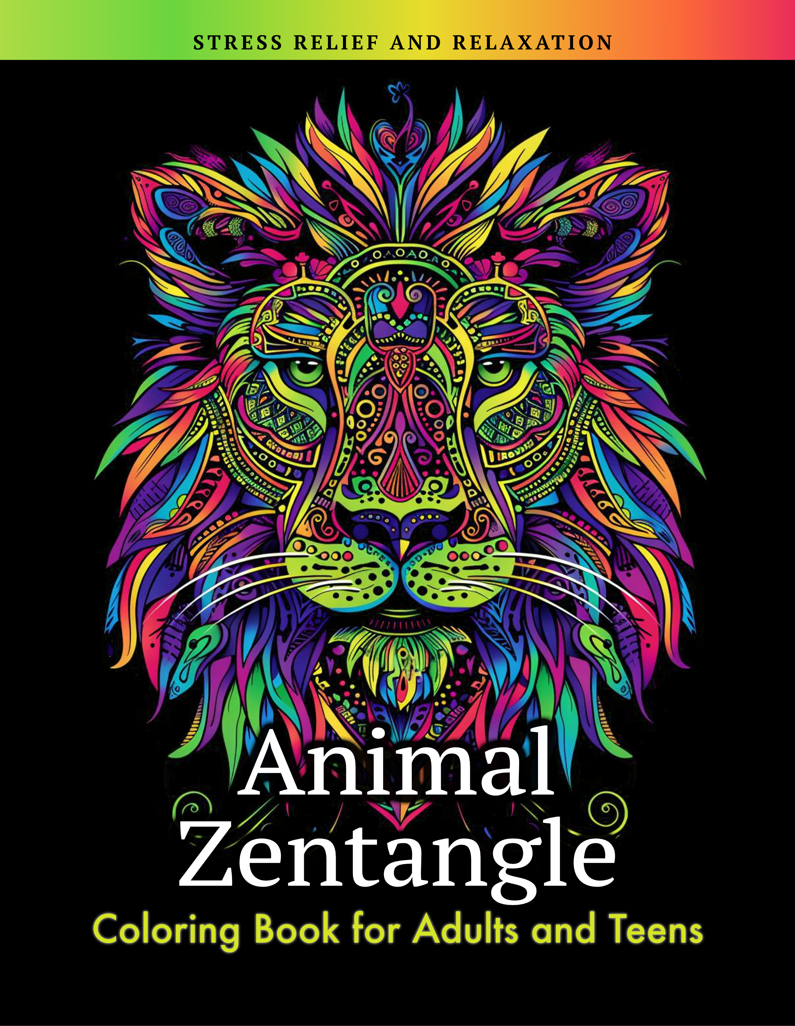 Animal Zentanlge Coloring Book Cover